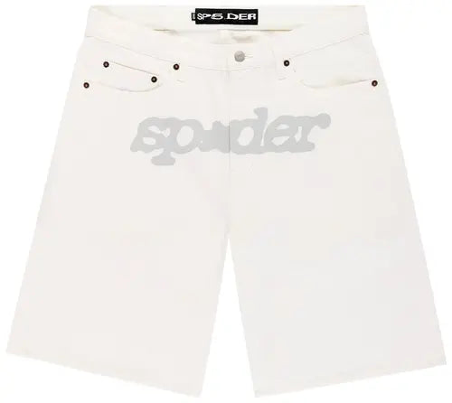 Sp5der V3 Logo Denim Short 'White'