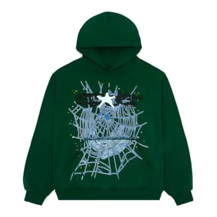 Hunter Green Sp5der Web Hoodie